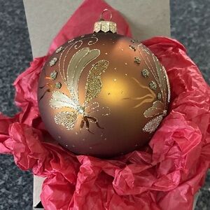 Elegant Butterfly Ornament in Brown and Gold